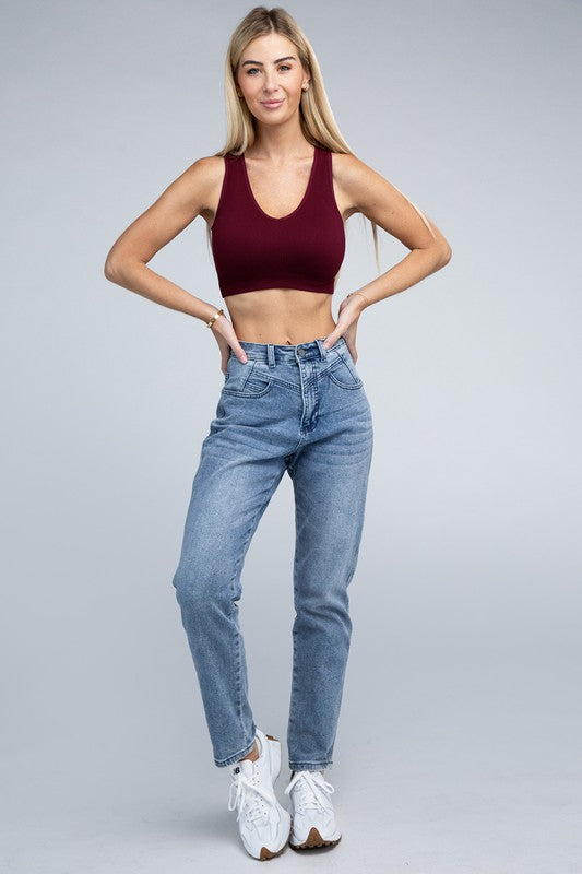 Ribbed Cropped Tank Top - Pikemla
