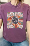 Here Comes The Sun Daisy Comfort Color Graphic Tee - Pikemla
