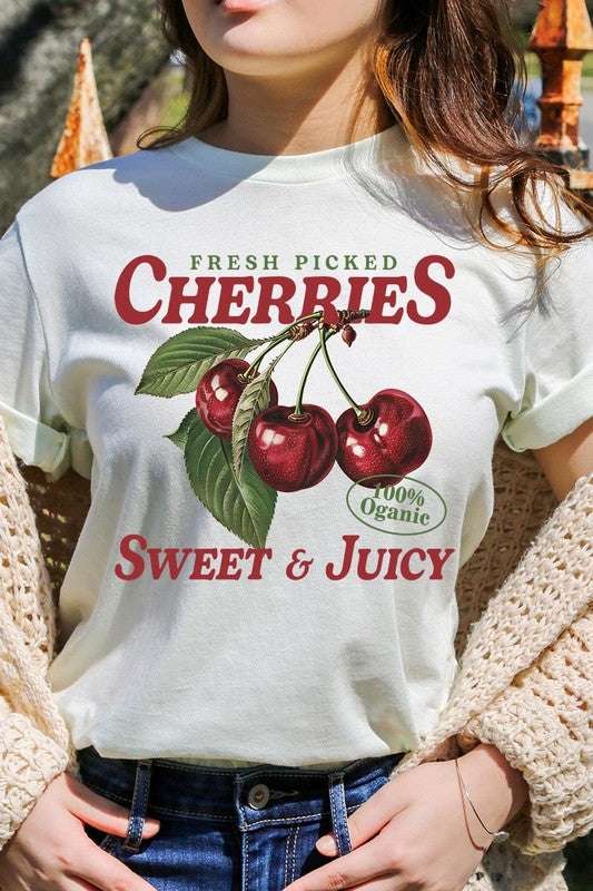 Fresh Picked Cherries Graphic Plus Tee - Pikemla