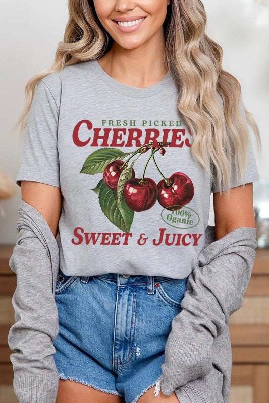 Fresh Picked Cherries Graphic Plus Tee - Pikemla