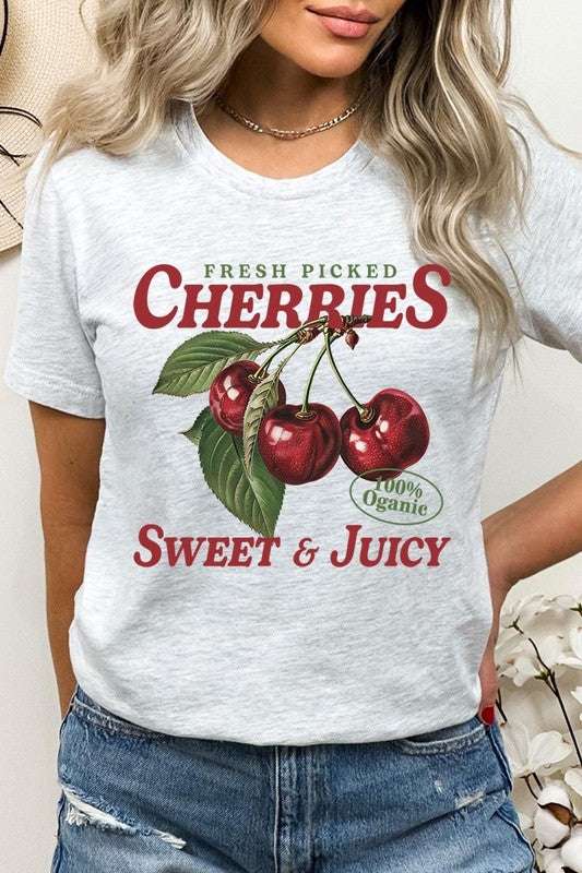 Fresh Picked Cherries Graphic Plus Tee - Pikemla