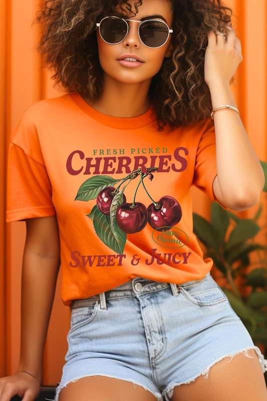 Fresh Picked Cherries Graphic Plus Tee - Pikemla