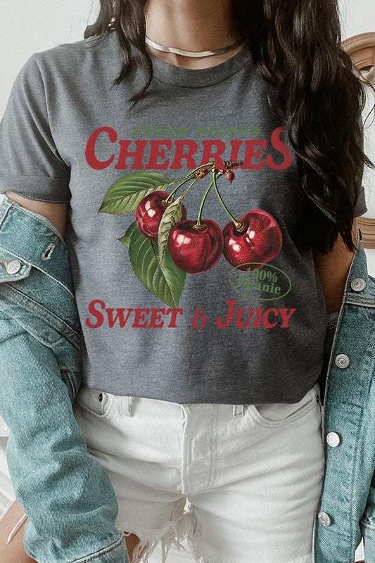 Fresh Picked Cherries Graphic Plus Tee - Pikemla