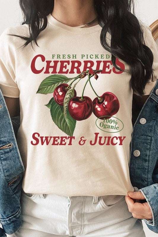 Fresh Picked Cherries Graphic Plus Tee - Pikemla