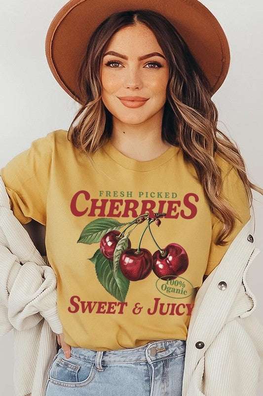 Fresh Picked Cherries Graphic Plus Tee - Pikemla