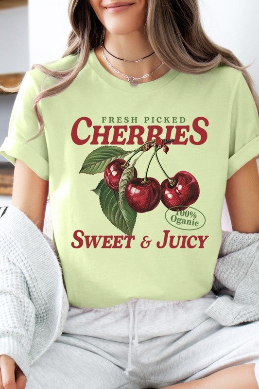 Fresh Picked Cherries Graphic Plus Tee - Pikemla