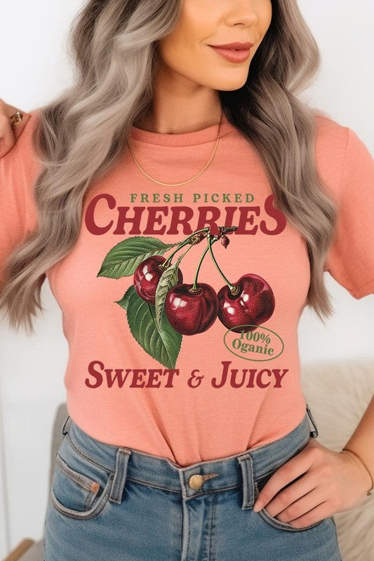 Fresh Picked Cherries Graphic Plus Tee - Pikemla