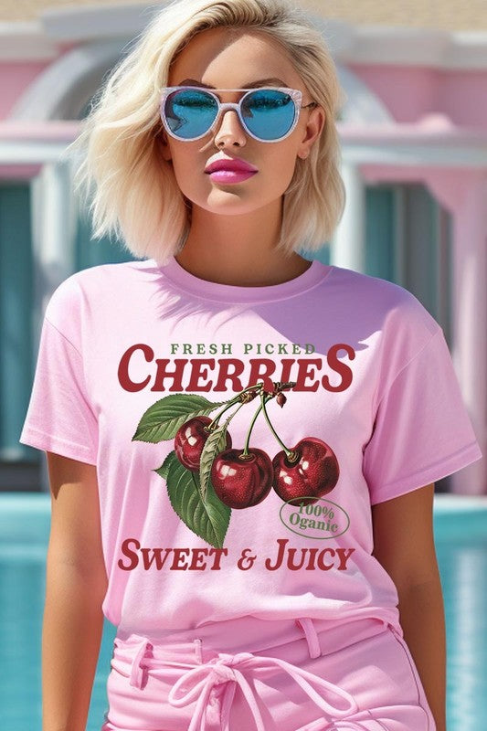 Fresh Picked Cherries Graphic Plus Tee - Pikemla