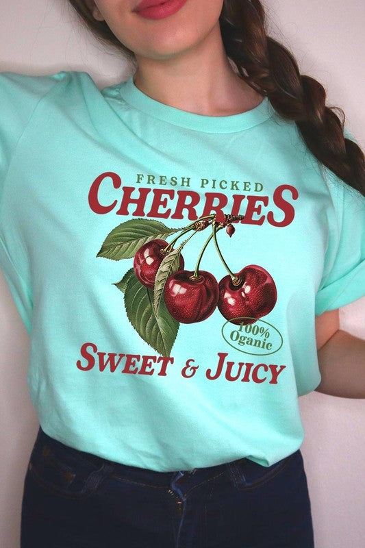 Fresh Picked Cherries Graphic Plus Tee - Pikemla