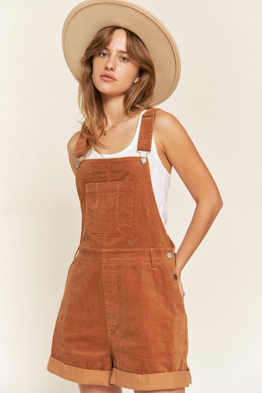 Corduroy Adjustable Shoulder Straps Overalls - Pikemla