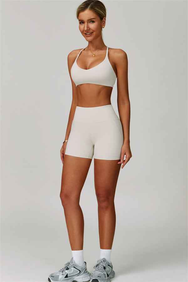 The Bold Cross Back Sports Bra Shorts 2-Piece Set