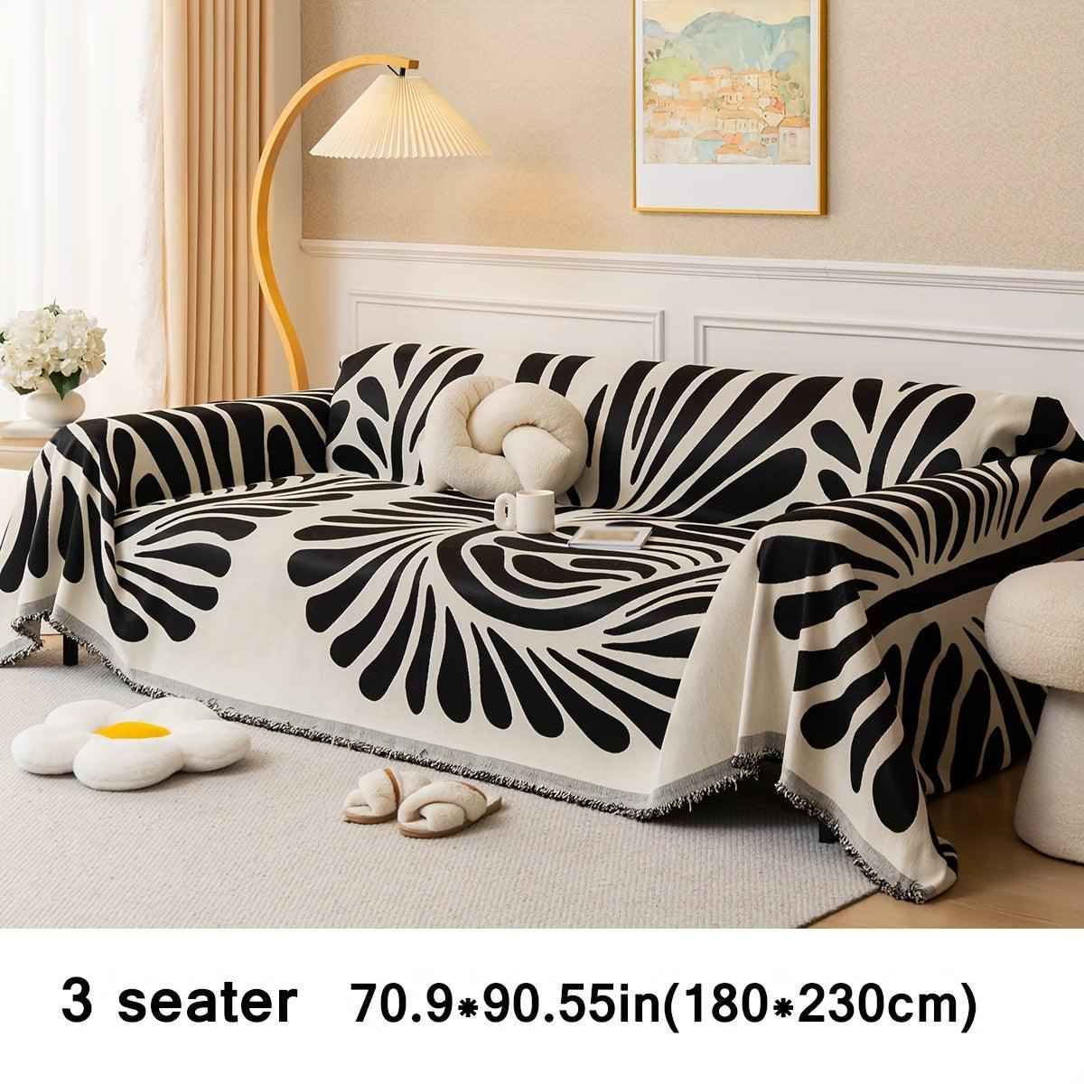 Versatile Chenille Sofa Cover - Pet-Friendly, Orange Dog Couch Cover