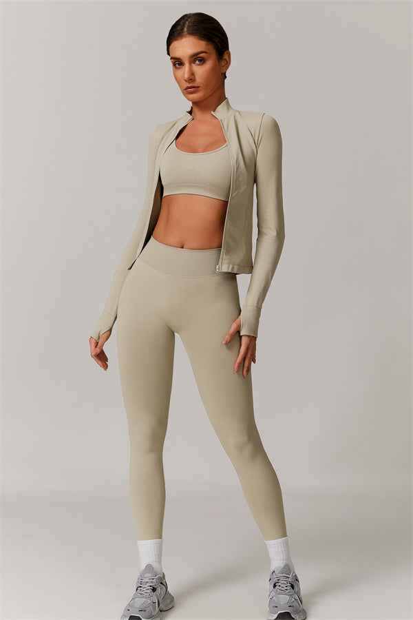 The Nova Luxe Jacket Sports Bra Leggings 3-Piece Set