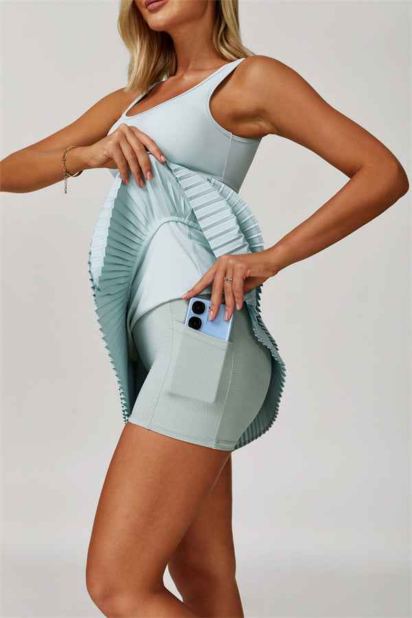The Lavish Cut-out Crop Top Tennis Skirt 2-Piece Set