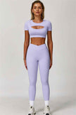 The Lavish Cut-out Crop Top Leggings 2-Piece Set
