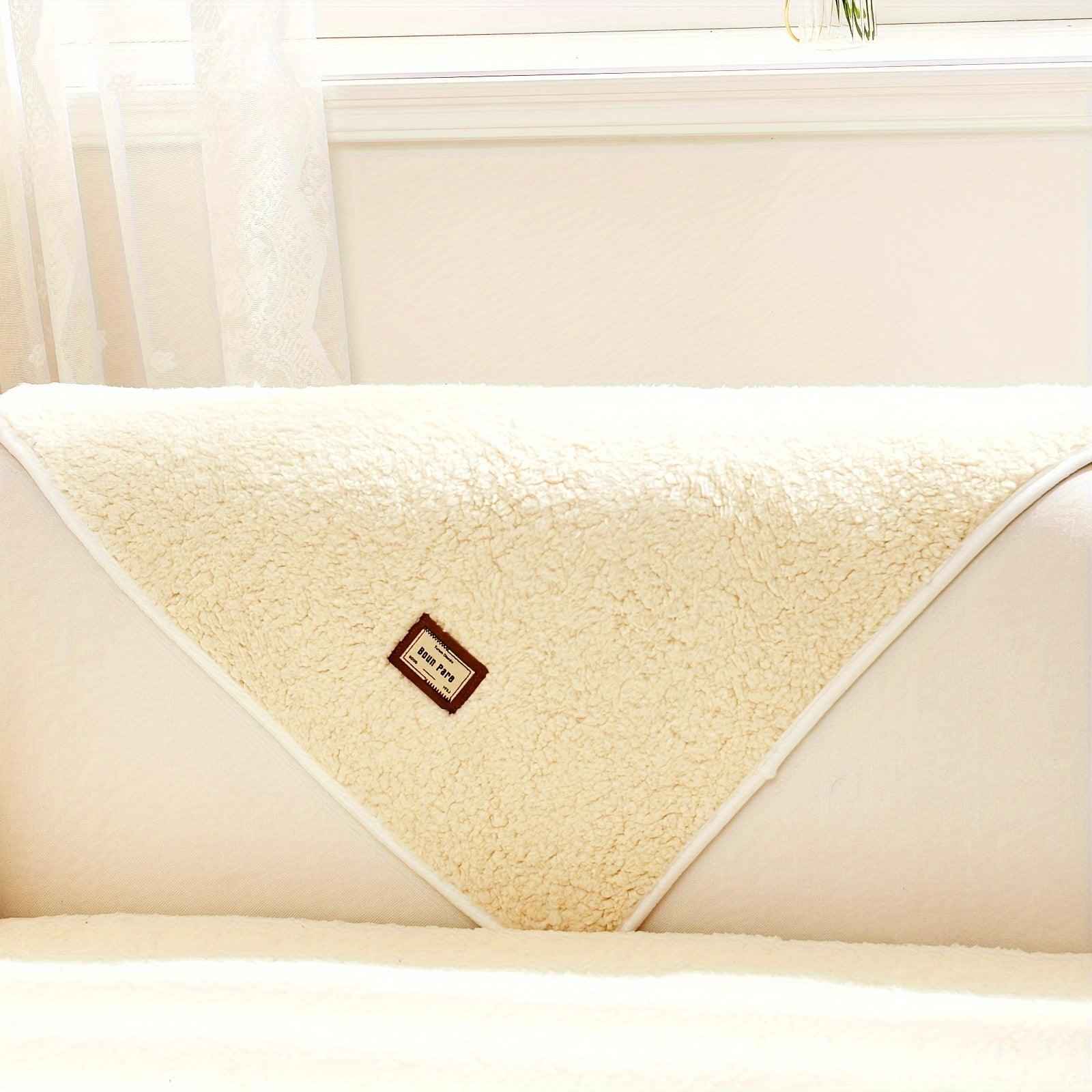 Durable 3 cushion couch cover | High-Quality Plush Sherpa Sofa Cover