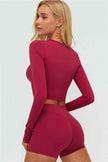 The Lushness Long Sleeve Crop top Shorts 2-Piece Set