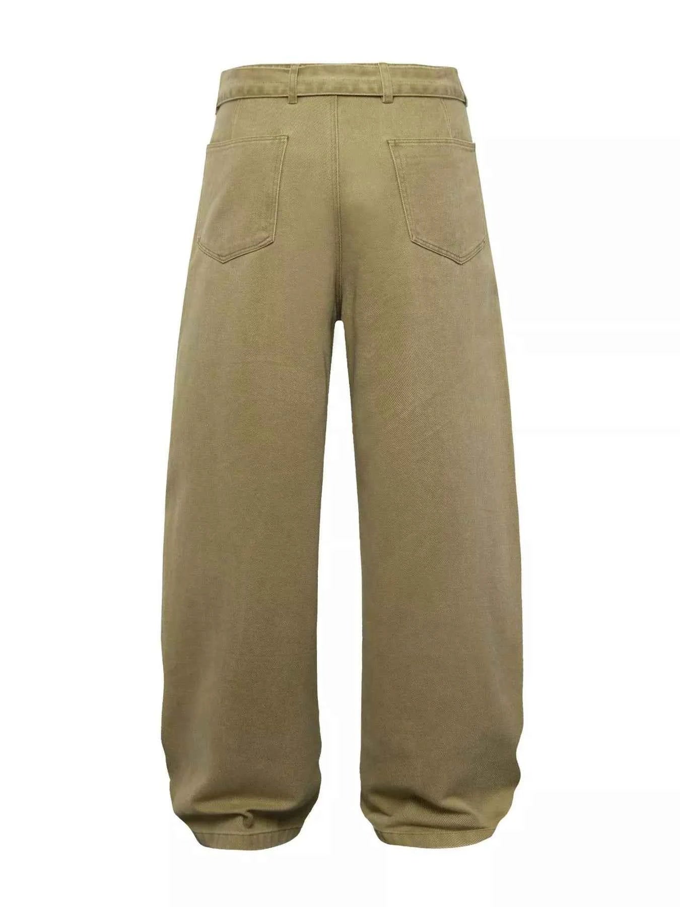Men's Belted Wide-Leg Cargo Pants