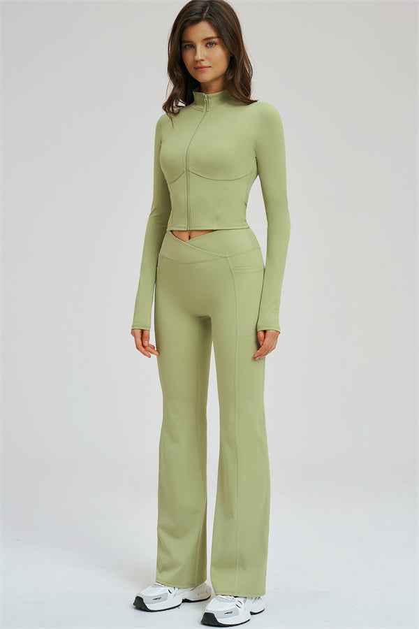 The Sizzle Zip Jacket Flared Leggings 2-Piece Set