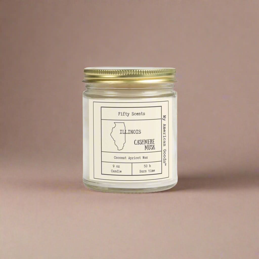 Illinois - Coconut Apricot Scented Candle | Cashmere Musk Aroma | Home Fragrance
