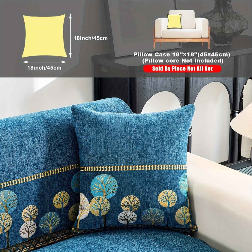 Pet Proof Couch Cover - Boho Chenille Sofa Cover with Tree Embroidery