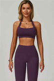 The Bold Halter Sports Bra Flared Leggings 2-Piece Set
