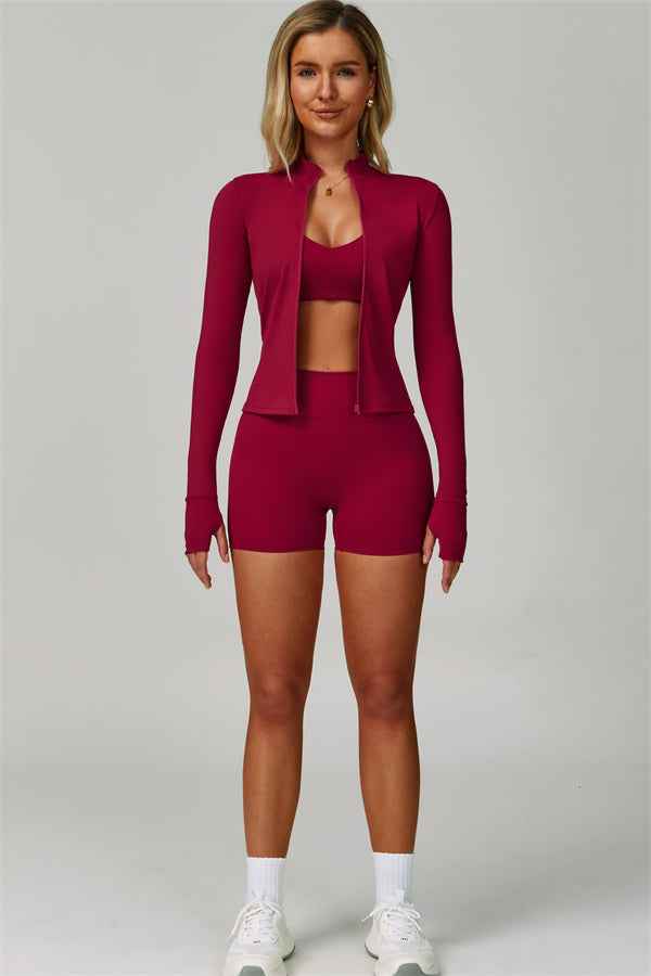 The Seraphine Jacket Sports Bra Shorts 3-Piece Set