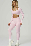 The Prime Line Long Sleeve Crop Top Leggings 2-Piece Set