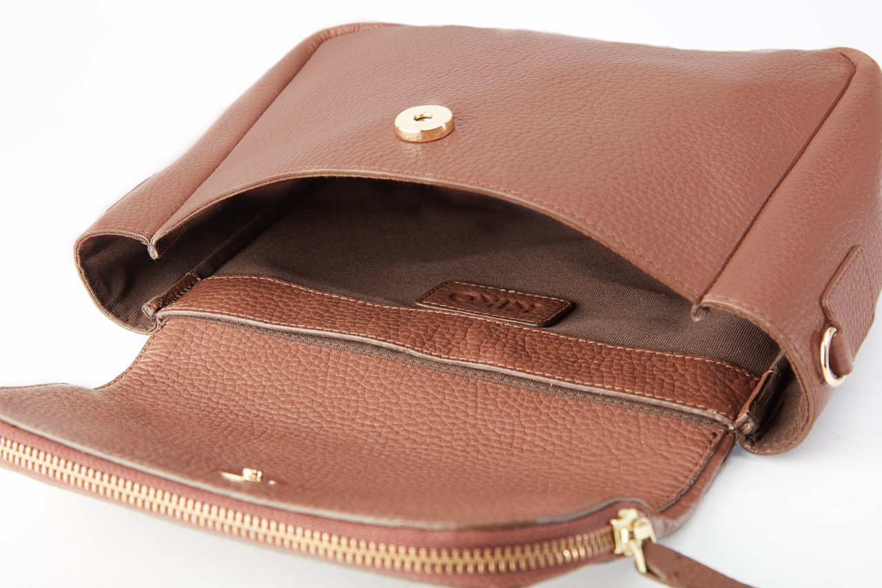 Genuine Leather Fold Over Crossbody - Pikemla