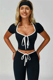 The Skyline Tie Top Flared Leggings 2-Piece Set