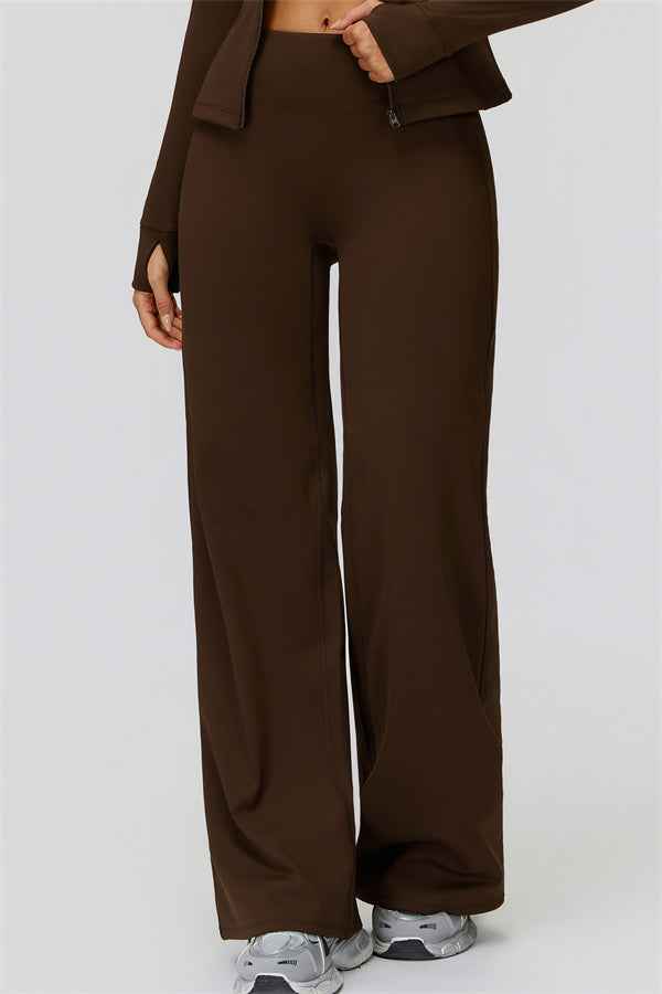 The FemmeFit Zip Jacket Straight Leg Pants 2-Piece Set