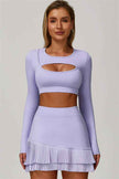 The Lavish Long Sleeve Cut-out Crop Top