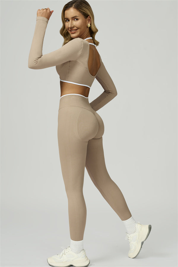 The Prime Line Long Sleeve Crop Top Leggings 2-Piece Set