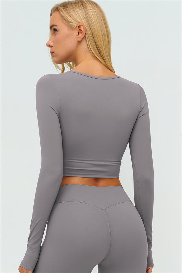 The Lushness Long Sleeve Crop top Shorts 2-Piece Set