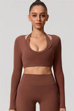 The Nestle Long Sleeve Crop Top Straight Leg Pants 2-Piece Set