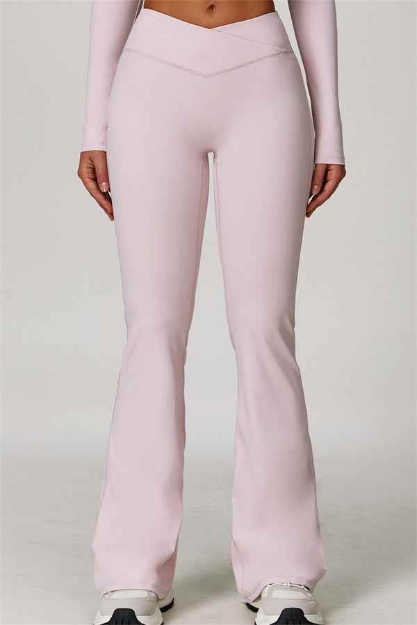 The Lavish Cut-out Crop Top Flared Leggings 2-Piece Set