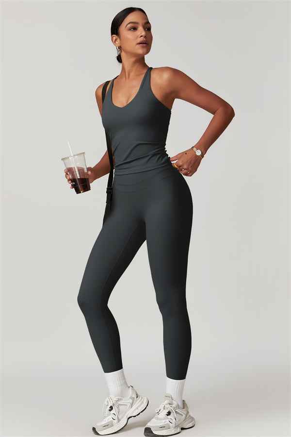 The Enigma Cross Back Vest Leggings 2-Piece Set