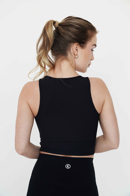 I Am Self Love Ribbed Quick-Dry Butter Black Tank