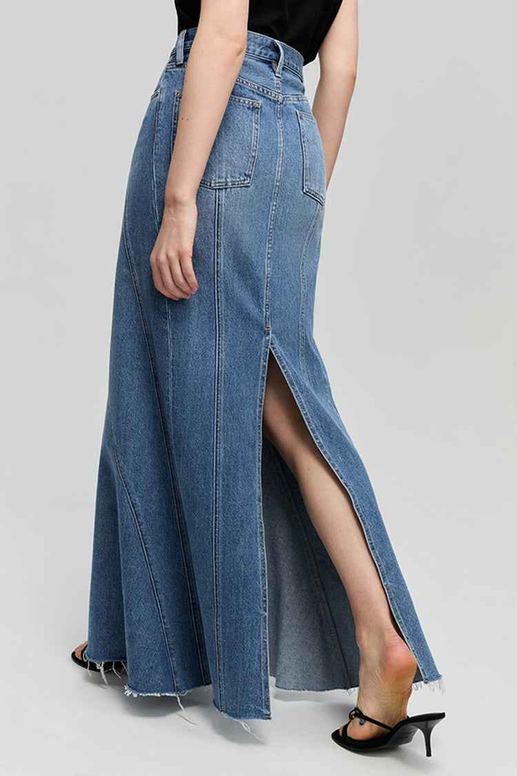 Ocean Wave Denim Skirt HJ821