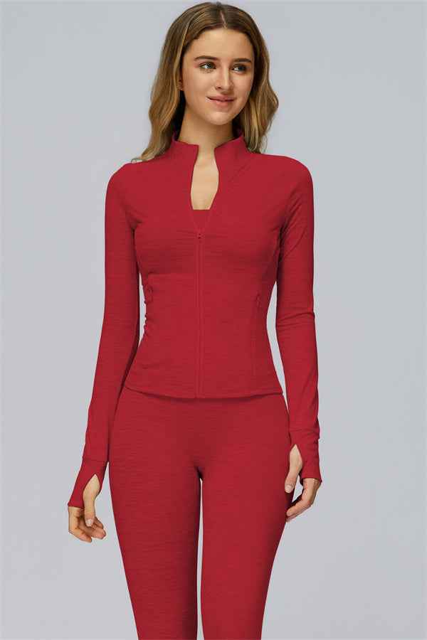 The Radiance Jacket Racerback Sports Bra Leggings 3-Piece Set