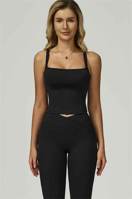 The Flourish Crop Tank Flared Leggings 2-Piece Set