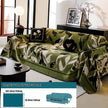 Premium Chenille Fabric Dark Green Couch Cover - All-Season Protector