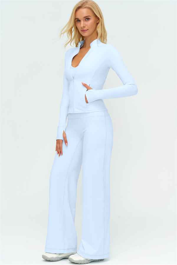 The Twirl Zip Jacket New Straight Leg Pants 2-Piece Set