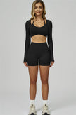 The Prime Long Sleeve Crop Top Shorts 2-Piece Set