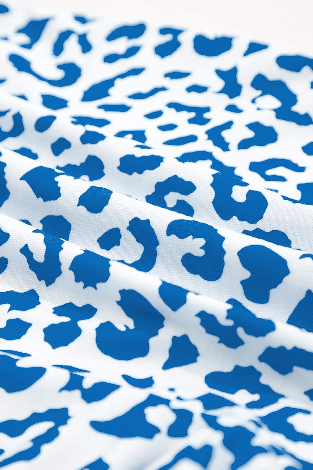 White Leopard Elastic Waist Lace up Contrast Trim Casual Shorts - Pikemla