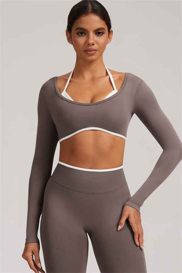 The Elevate New Long Sleeve Crop top Leggings 2-Piece Set