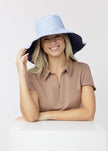 Navy Reversible Wide Brim Sun Hat