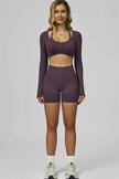 The Prime Long Sleeve Crop Top Shorts 2-Piece Set