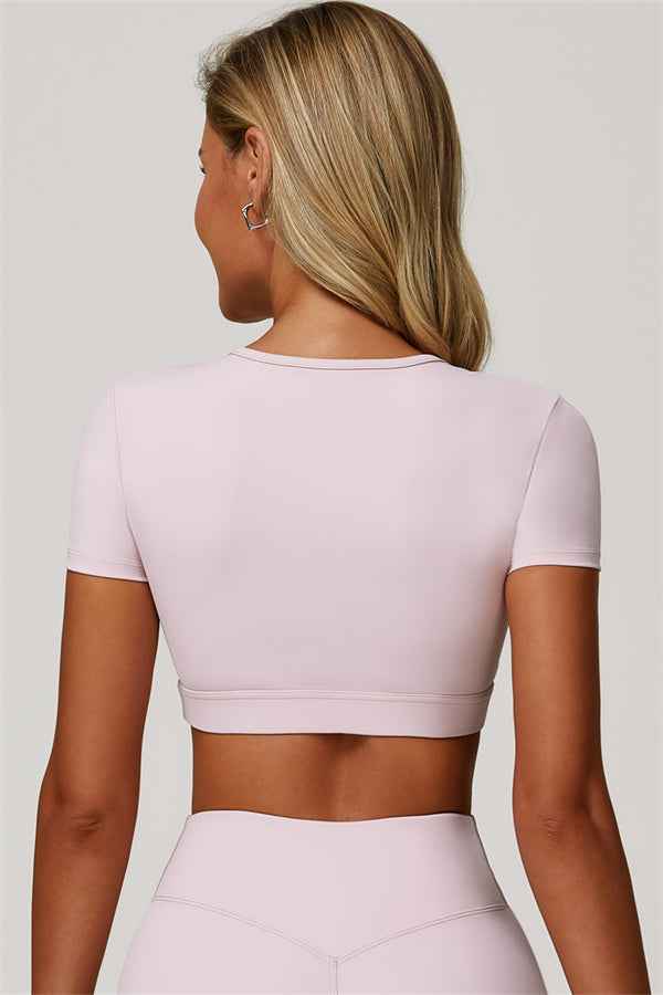 The Lavish Cut-out Crop Top Flared Leggings 2-Piece Set