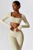 The Lily Belle Crop Top Flared Leggings 2-Piece Set